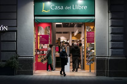 Entrada de la librería Casa del Libro, en el paseo de Gràcia de Barcelona, el jueves.