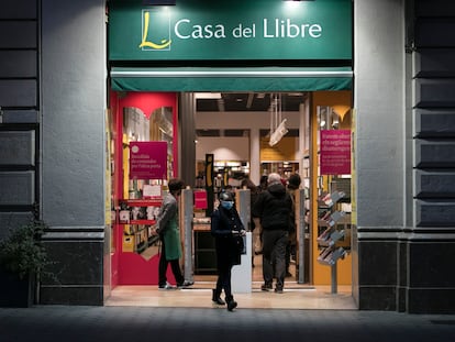 Entrada de la librería Casa del Libro, en el paseo de Gràcia de Barcelona, el jueves.