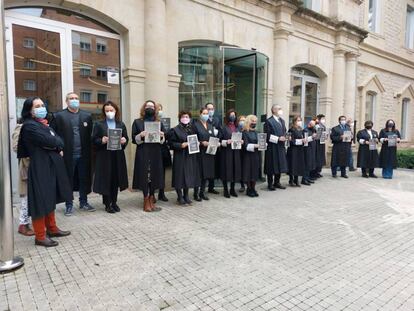Concentración de letrados de la Administración de Justicia en Logroño el pasado mes de abril.