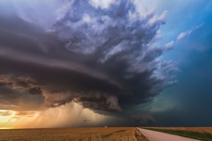 Imagen de un tornado en Oklahoma, EE UU.