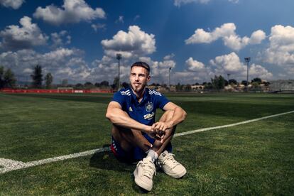 Óscar Mingueza, el martes en la Ciudad del Fútbol de Las Rozas de la RFEF.