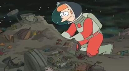 Fotograma del capítulo 'A big peace of garbage' de Futurama.