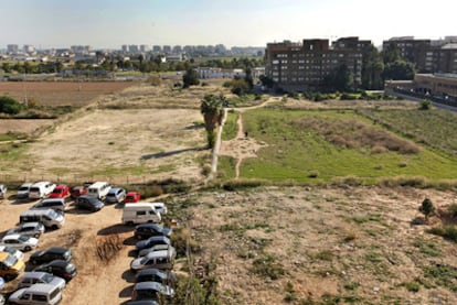 Vista del solar que los vecinos de Benimaclet transformaron un tiempo después en huertos urbanos.