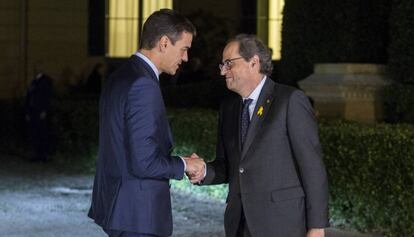 Sánchez y Torra, antes de su reunión el pasado 21 de diciembre.