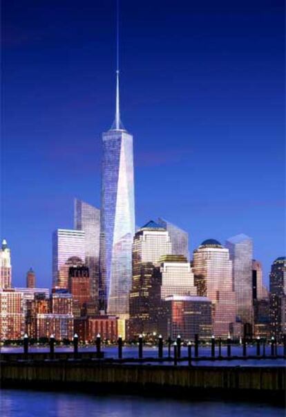 Imagen por ordenador del rascacielos que sustituirá al World Trade Center en Nueva York.