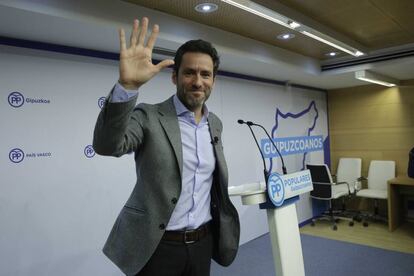 Borja Sémper, en la rueda de prensa en la que anunció su despedida de la política. 