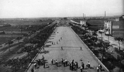 La Gran Vía de les Corts Catalanes en 1928.