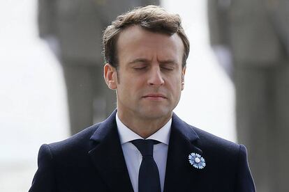 Emmanuel Macron, el nuevo presidente de Francia, ayer en París durante la celebración del Día de la Victoria.