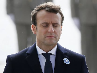 Emmanuel Macron, el nuevo presidente de Francia, ayer en París durante la celebración del Día de la Victoria.