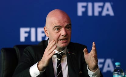 Infantino, ayer en Bogotá.