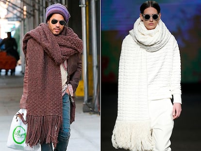 Está pasando: se lleva la bufanda XXL de Lenny Kravitz