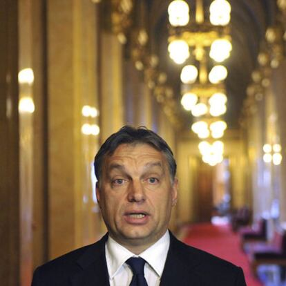 El primer ministro húngaro, Viktor Orban, ayer en el Parlamento.