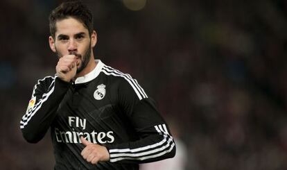 Isco celebra un gol en un patido de Liga.