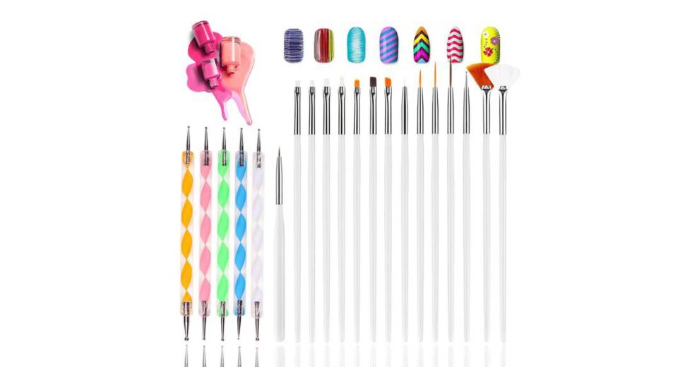 Set de 15 pinceles para pintar las uñas y para manicuras semipermanentes