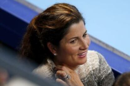 Mirka Vavrinec, esposa de Roger Federer, durante un partido de su marido.