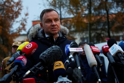 Andrzej Duda, durante sus declaraciones a la prensa el jueves. 