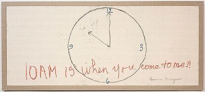 '10AM is when you come to me' ('A las diez de la mañana es cuando vienes a mí'), serie de dibujos que ilustra la relación de Louise Bourgeois con su asistente, quien, cada mañana, la recogía para llevarla al estudio de Brooklyn.