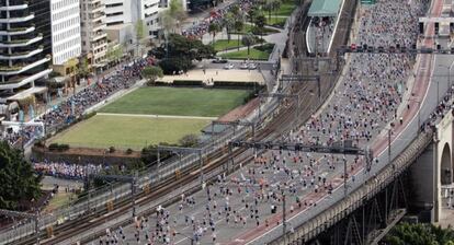 Corredores de una edición anterior del Blackmore Sydney Running Festival.