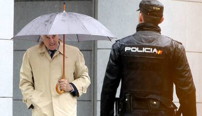 Luis Bárcenas, uno de los máximos exponentes de la corrupción en España, en la Audiencia Nacional, el 2018.