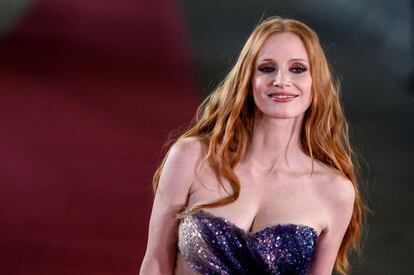 La actriz Jessica Chastain a su llegada a la proyección de Memory en el Festival de San Sebastián, la noche del jueves.