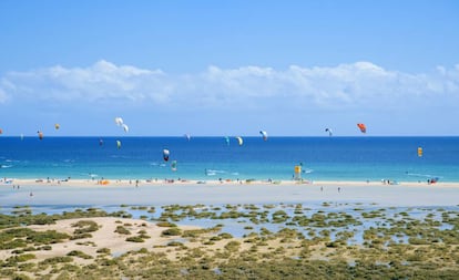 Playa de Sotavento de Jandía, al sur de Fuerteventura.