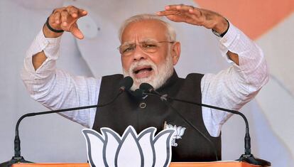 Narendra Modi en Barhi (India), el pasado 9 de diciembre.