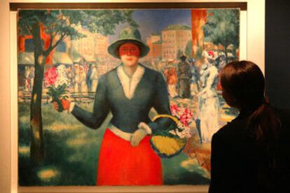 <i>La florista</i>, óleo sobre tela de Kasimir Malevitch, que puede verse en la exposición. (PERE DURAN)
