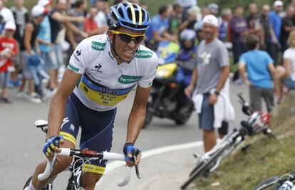 Alberto Contador durante la etapa.