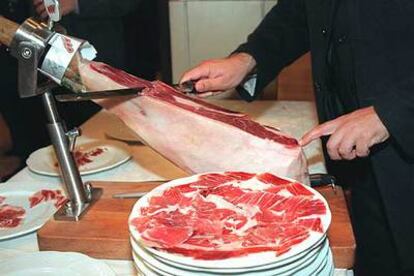 Degustación de jamón ibérico.