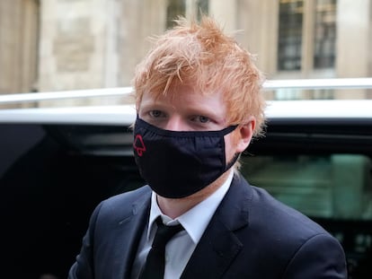 Ed Sheeran, el 15 de marzo, a su llegada al tribunal de Londres para declarar en el juicio por el supuesto plagio de 'Shape of You', el pasado 15 de marzo.
