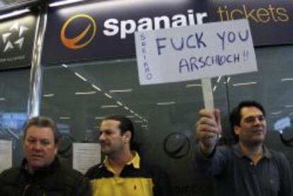 Protesta de trabajadores de Spanair.