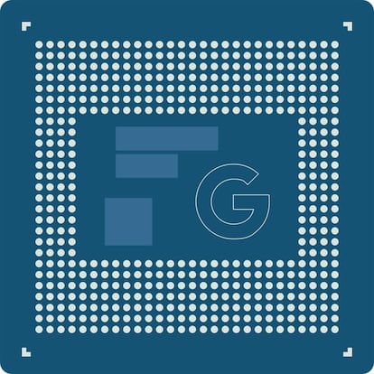 Procesador con el logo de Google