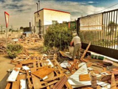 Barricada de los trabajadores de Coca-Cola en la planta de Fuenlabrada.