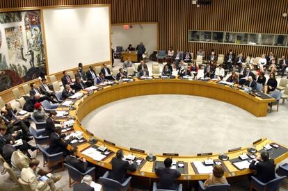 Imagen de un pleno de la reuni&oacute;n del Consejo de Seguridad de la ONU, en Nueva York (EE UU)
