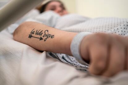 Vanessa Martínez has a tattoo with the message “Life goes on.”