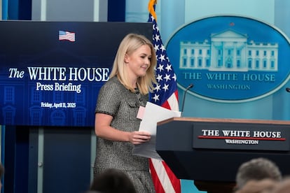 Karoline Leavitt, portavoz de la Casa Blanca, este viernes.