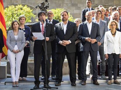 Puigdemont anunciant la data del referèndum el passat 9 de juny.