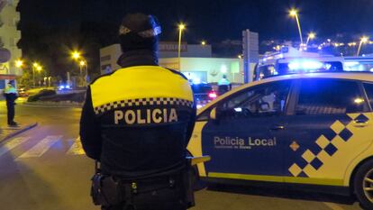 La Policia Local de Blanes de servicio.