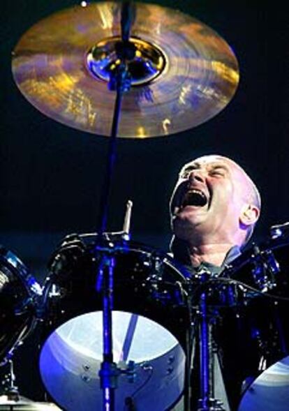 Phil Collins, durante su actuación en el Palau Sant Jordi.