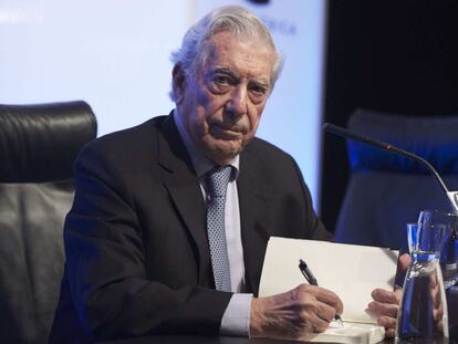 Mario Vargas Llosa, durant la celebració del seu 80 aniversari a Madrid, el passat 30 de març.