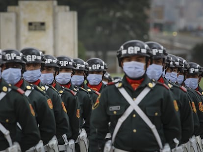 Soldados durante una ceremonia en tributo a las mujeres militares, el 8 de marzo de este año.