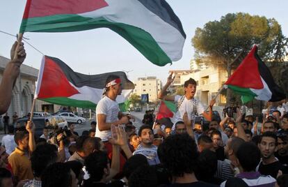 Manifestantes palestinos en Belén.