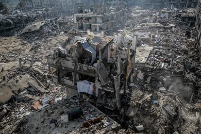 Vista aérea del barrio Sheikh Radwan de Ciudad de Gaza, este lunes.