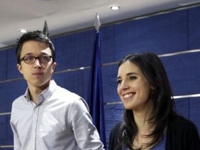 &Iacute;&ntilde;igo Errej&oacute;n e Irene Montero, hoy en el Congreso. 