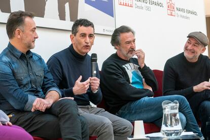 De izquierda a derecha, José Luis García-Pérez, Juan Mayorga, Ginés García Millán y Daniel Albadalejo.
