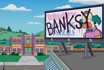 Springfield, hogar de<i> Los Simpson</i>,  tomada por Banksy.