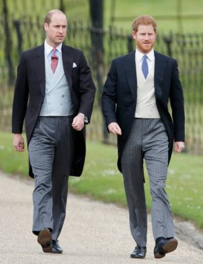 Guillermo y Enrique de Inglaterra en la boda de Pippa Middleton y James Matthews, el pasado mes de mayo.