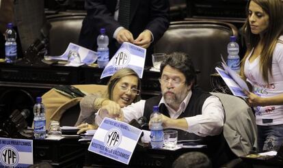 Diputados argentinos durante el debate sobre la expropiación de Repsol.