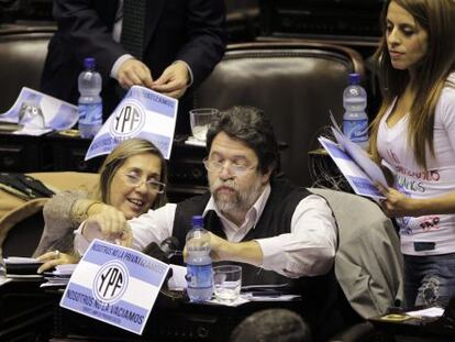 Diputados argentinos durante el debate sobre la expropiaci&oacute;n de Repsol.
