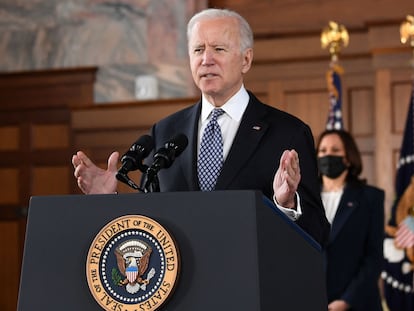 El presidente de EE UU, Joe Biden, durante una comparecencia.